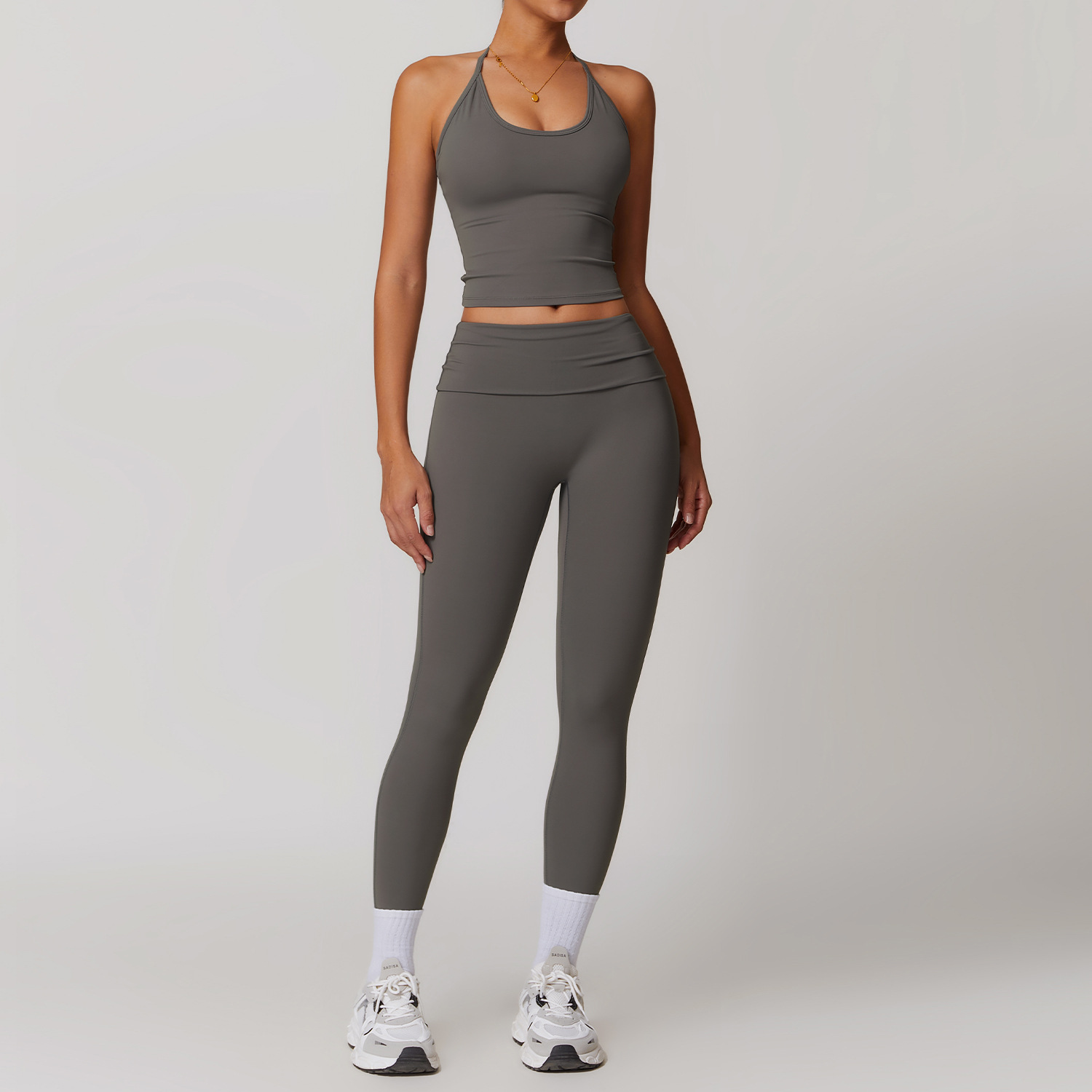 Soft Fabirc Thin Strap Halter Yoga Sets 4 Options 8791