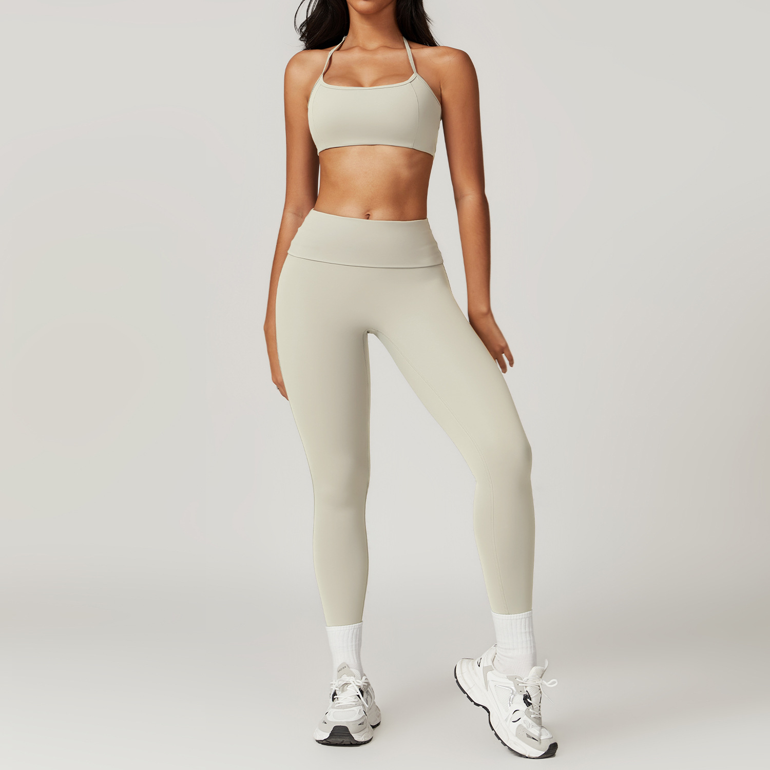 Soft Fabirc Thin Strap Halter Yoga Sets 4 Options 8791