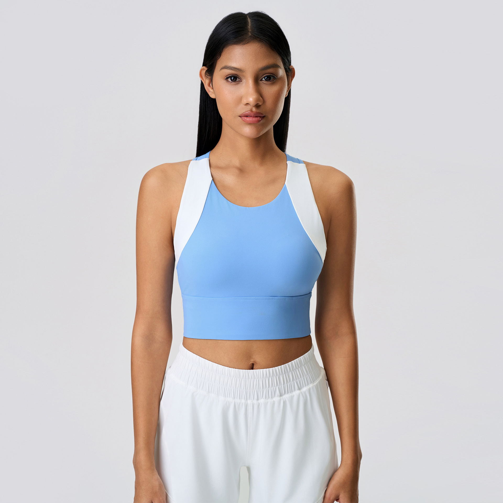 Nude U-neck Solid Color Yoga Tank Top D25067