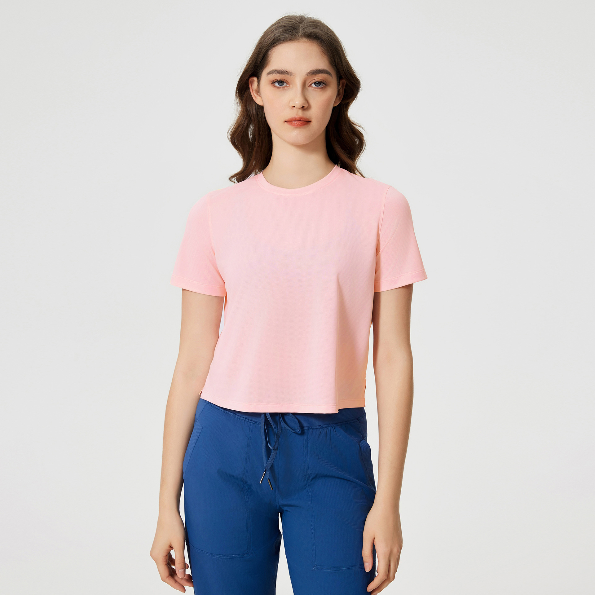 Breathable Solid Color Yoga T-shirts D25016
