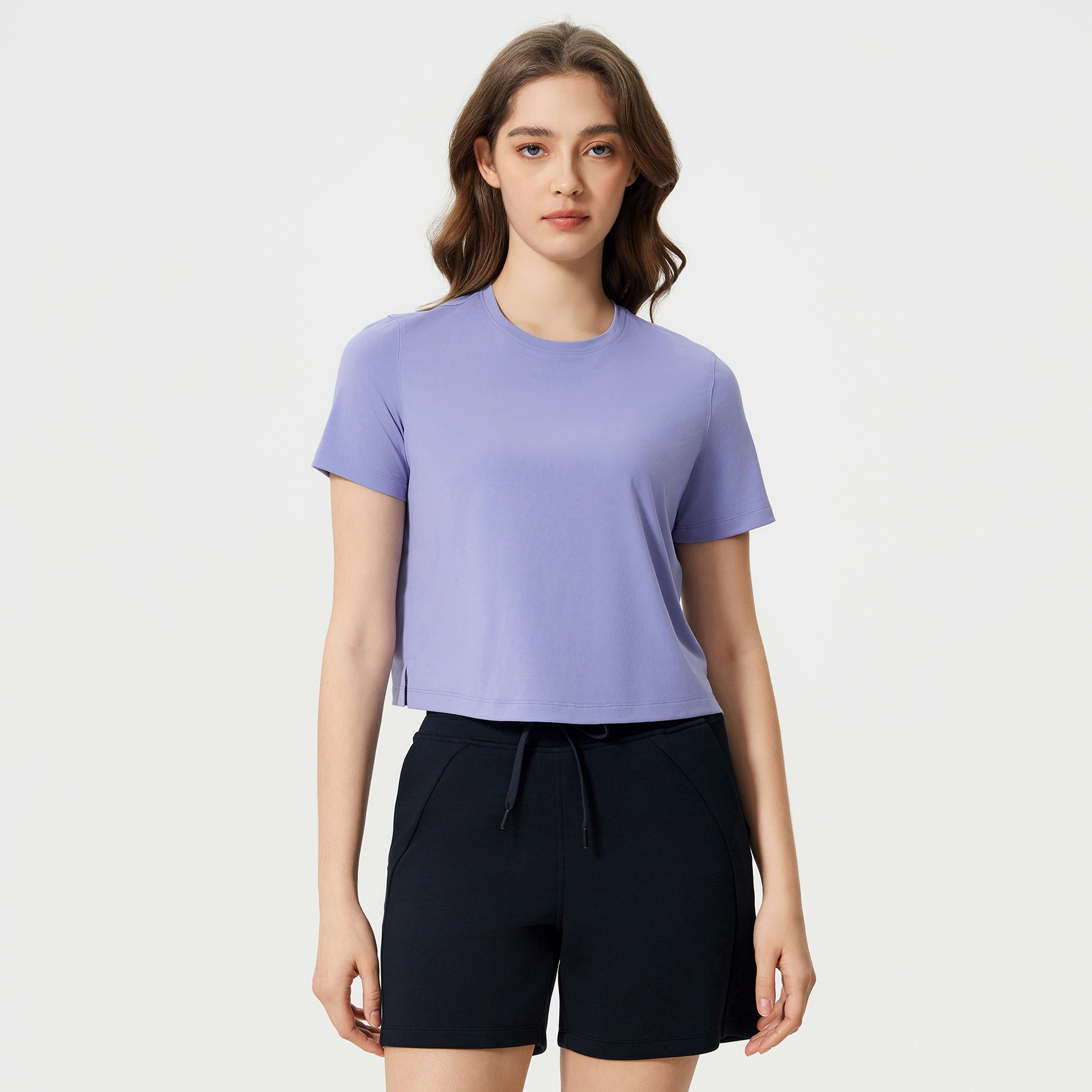 Breathable Solid Color Yoga T-shirts D25016