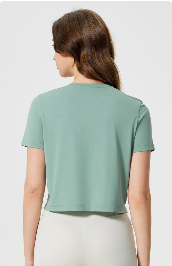 Breathable Solid Color Yoga T-shirts D25016