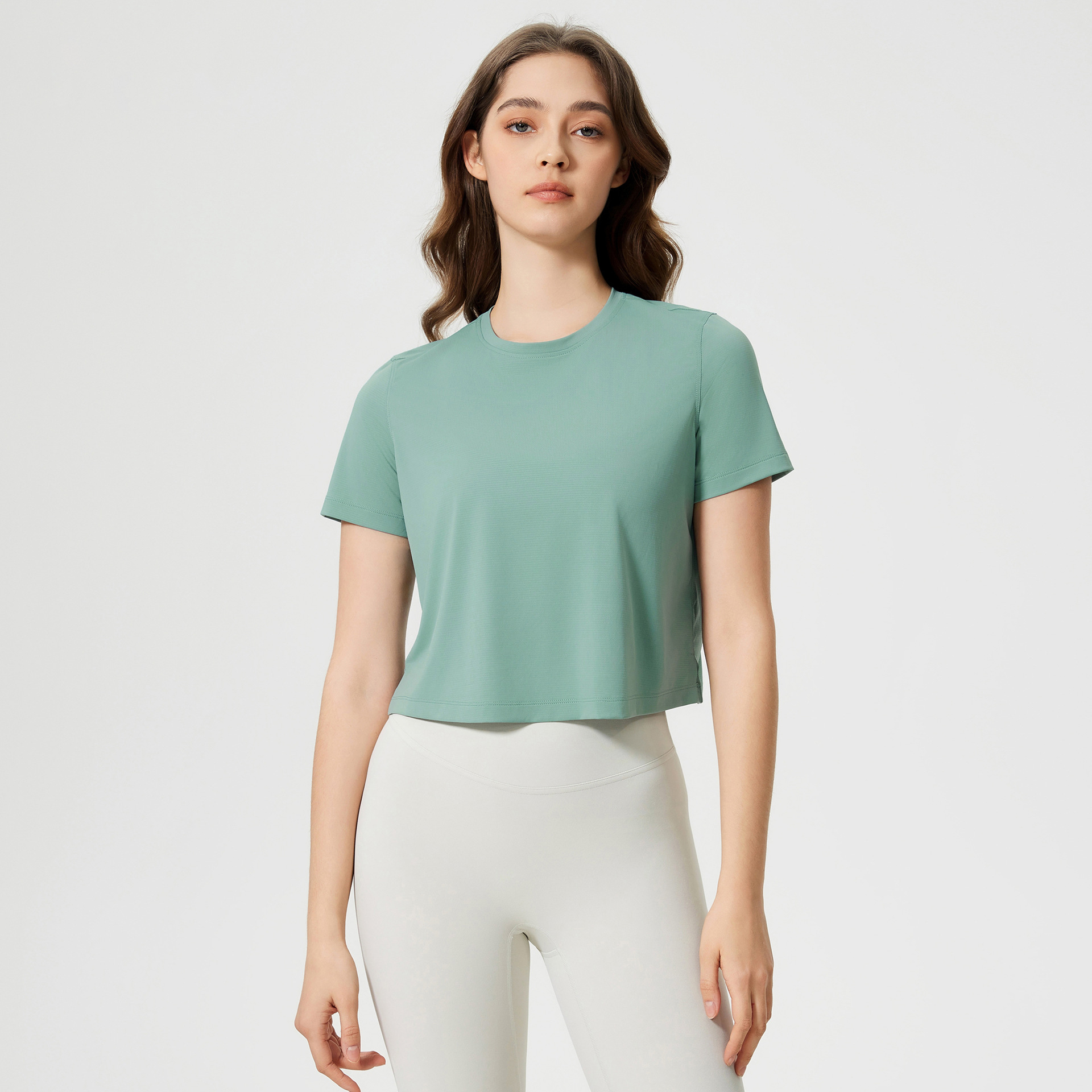 Breathable Solid Color Yoga T-shirts D25016