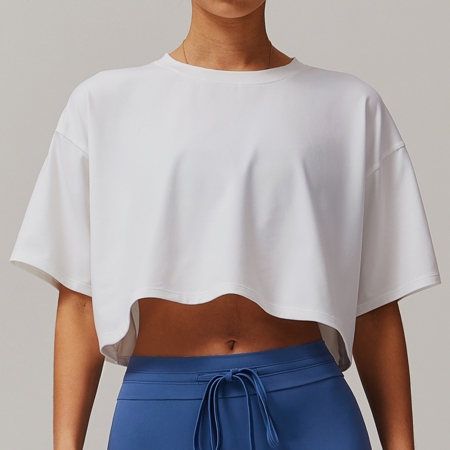 Soft Fabric Off Collar sHORT Sleeves Loose Top 5034