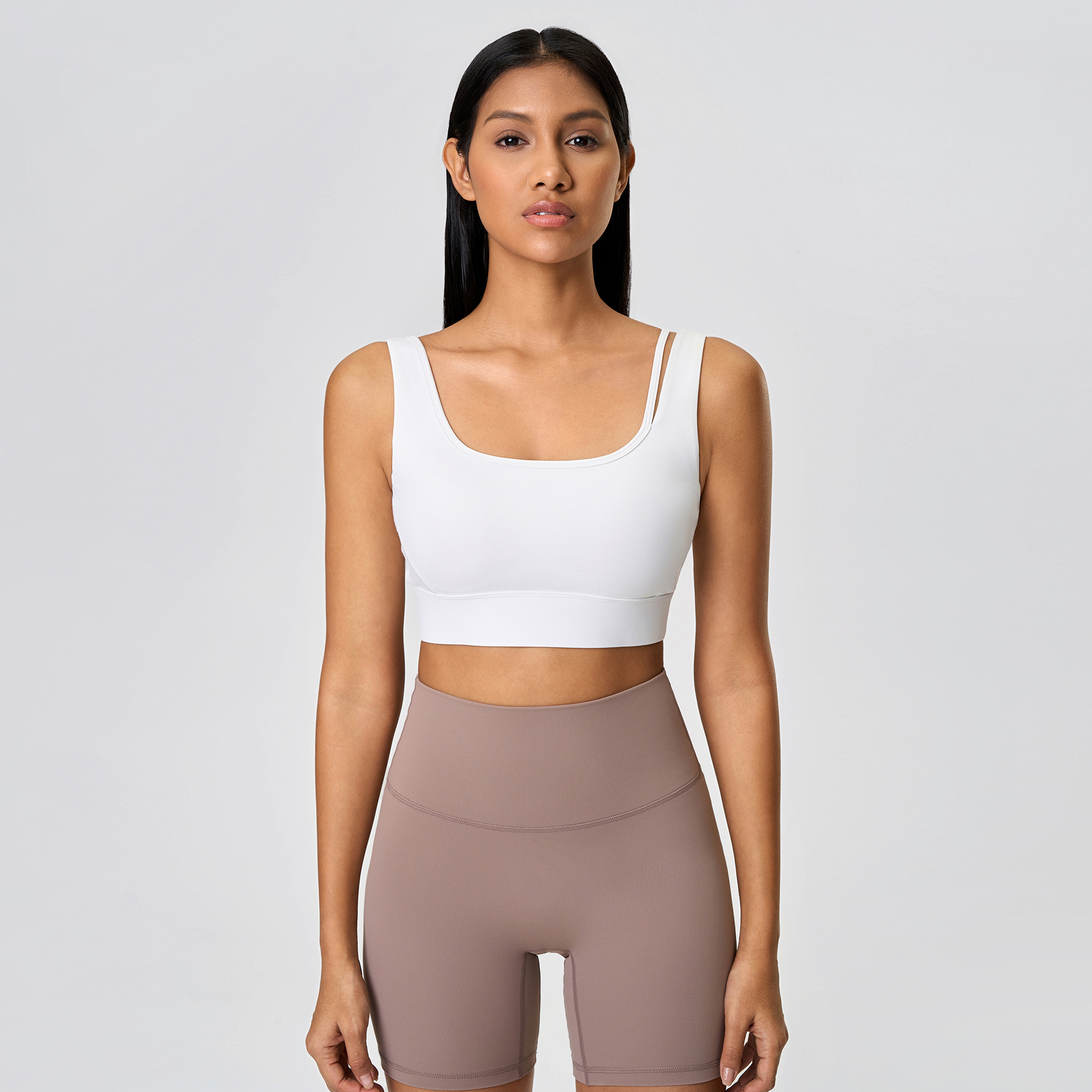 U-neckline Sexy Solid Color Sports Bras D25071