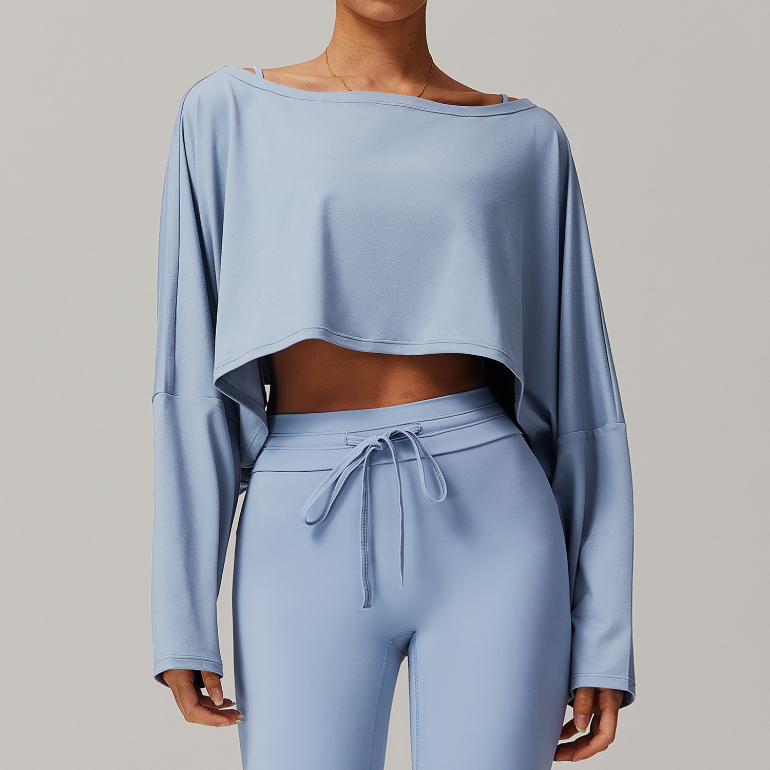 Soft Fabric Off Collar Long Sleeves Loose Top 5034