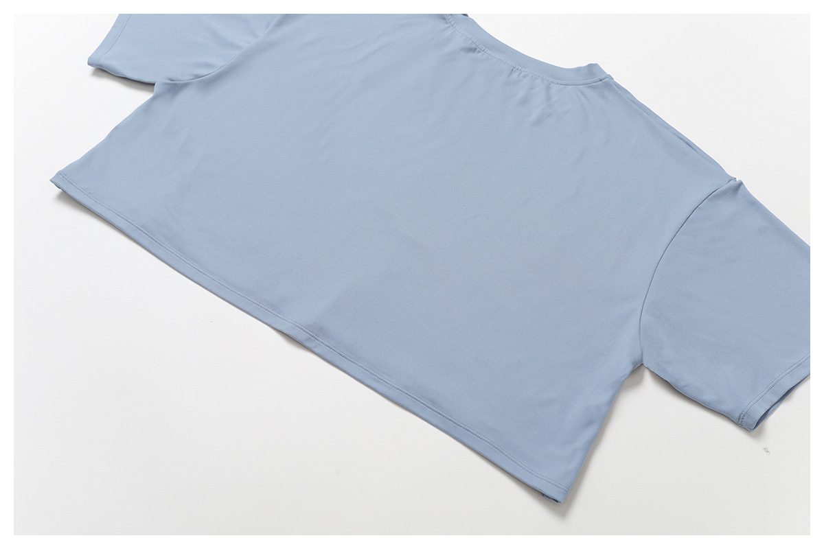 Soft Fabric Off Collar sHORT Sleeves Loose Top 5034