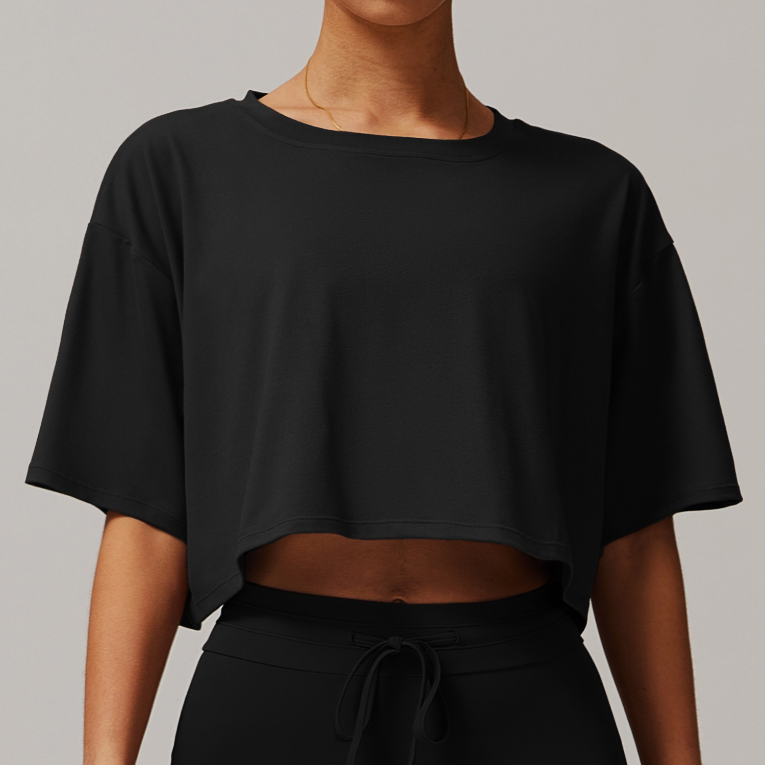 Soft Fabric Off Collar sHORT Sleeves Loose Top 5034