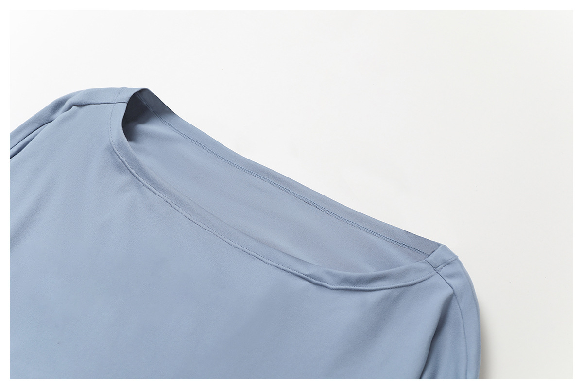 Soft Fabric Off Collar Long Sleeves Loose Top 5034