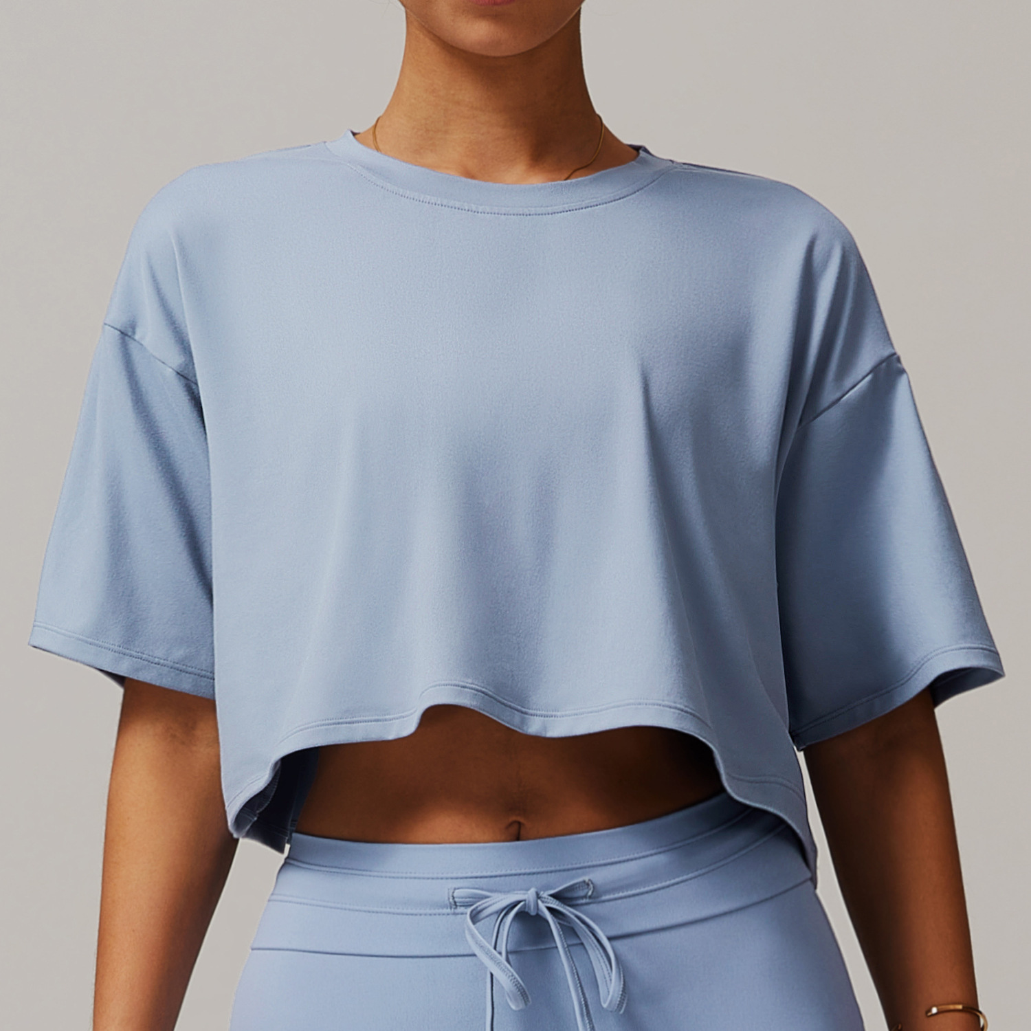 Soft Fabric Off Collar sHORT Sleeves Loose Top 5034