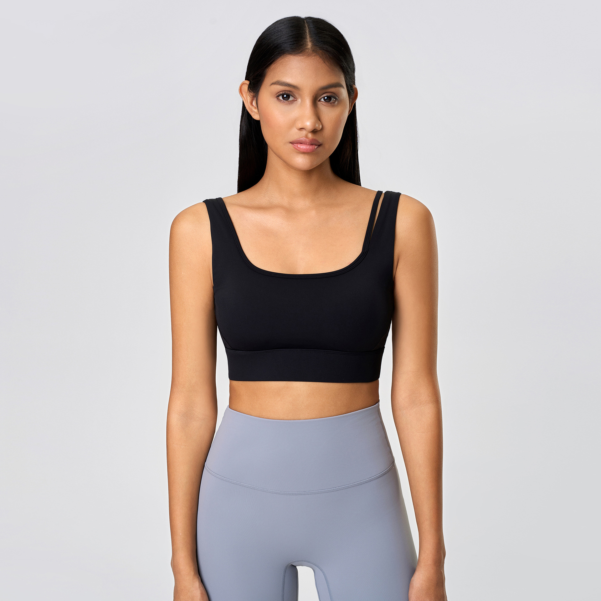 U-neckline Sexy Solid Color Sports Bras D25071