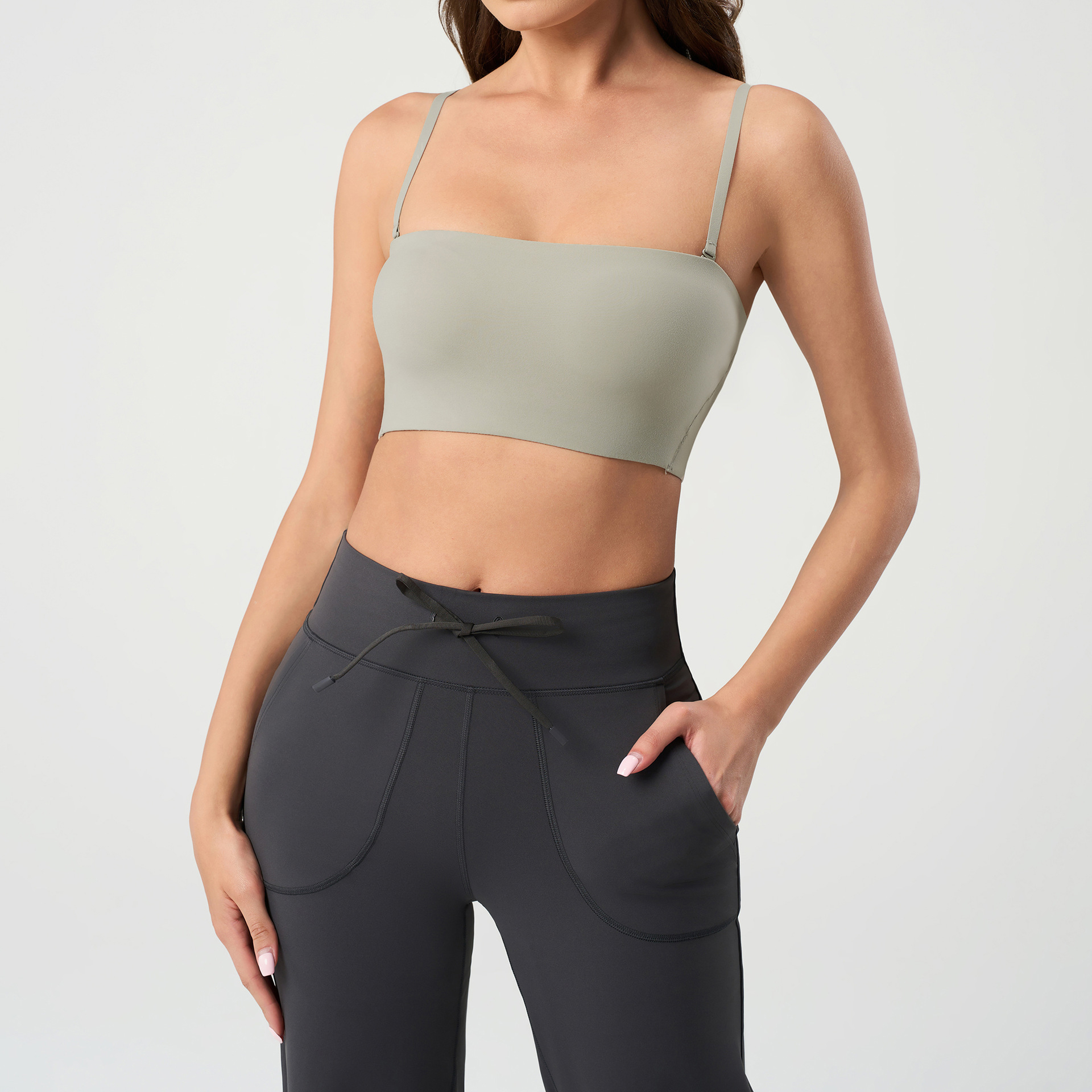 U-neckline Sexy Solid Color Sports Bras DAW138