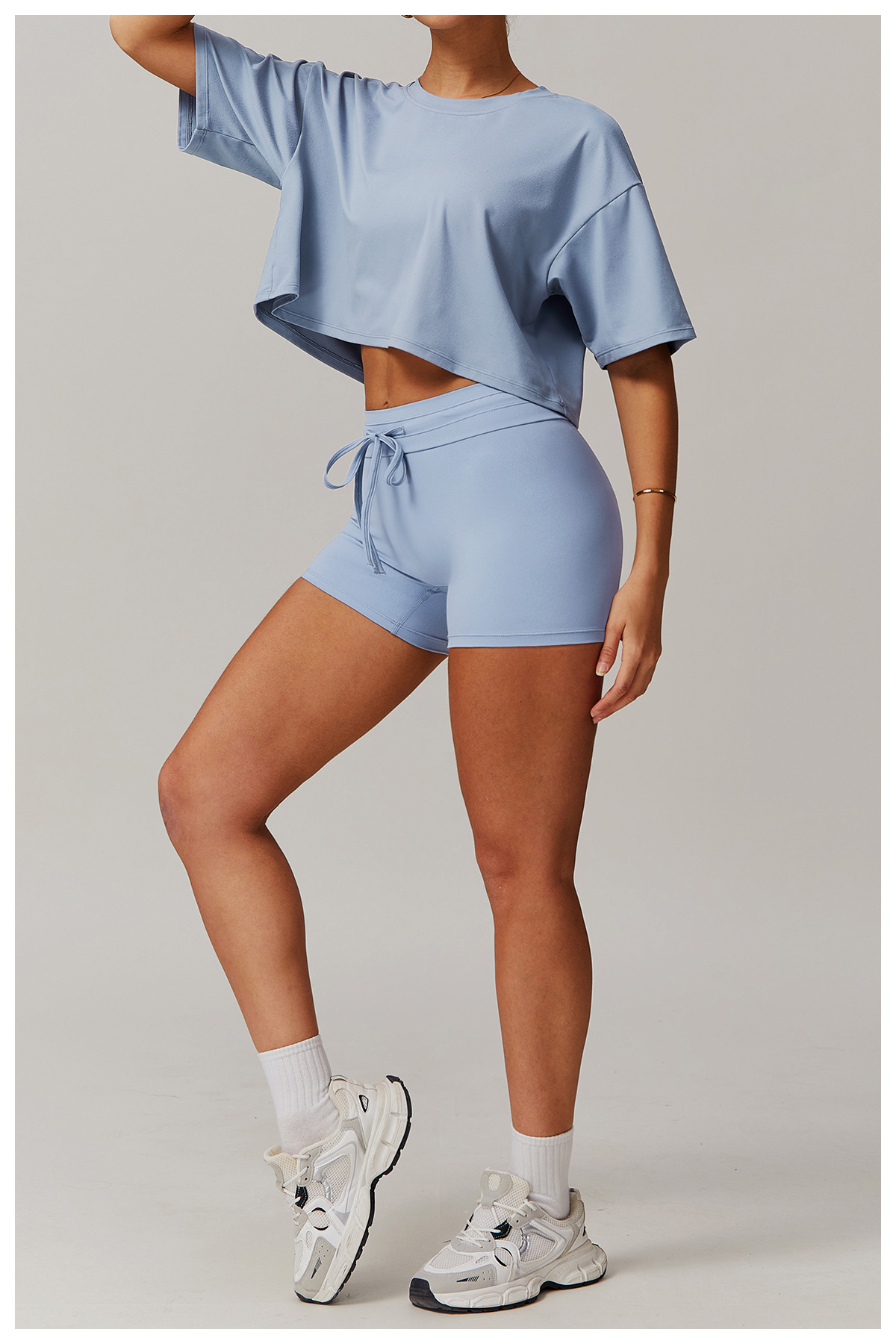 Soft Fabric Off Collar sHORT Sleeves Loose Top 5034