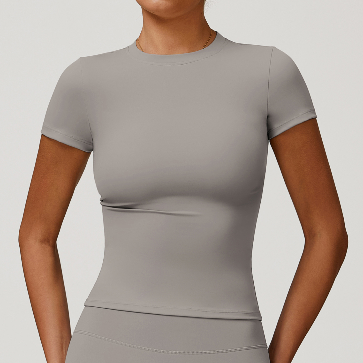 Soft Fabric Slim Yoga T-shirt Without Cups 8455