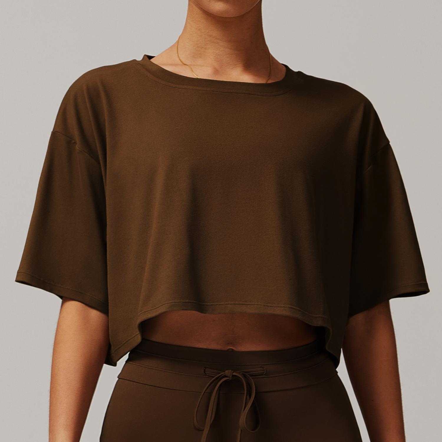 Soft Fabric Off Collar sHORT Sleeves Loose Top 5034