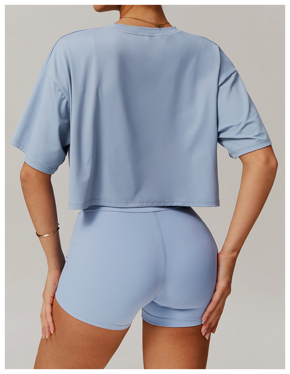 Soft Fabric Off Collar sHORT Sleeves Loose Top 5034
