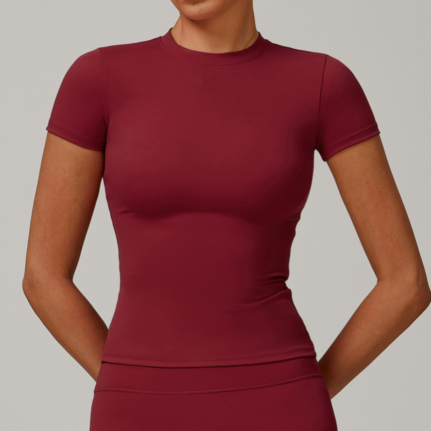 Soft Fabric Slim Yoga T-shirt Without Cups 8455
