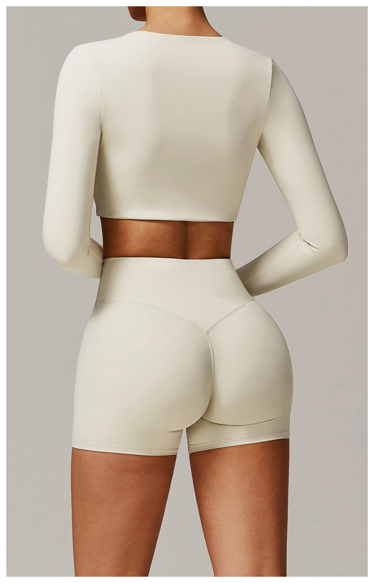 Soft Fabric Classic Long Sleeves Yoga Crop Yoga Top 9172
