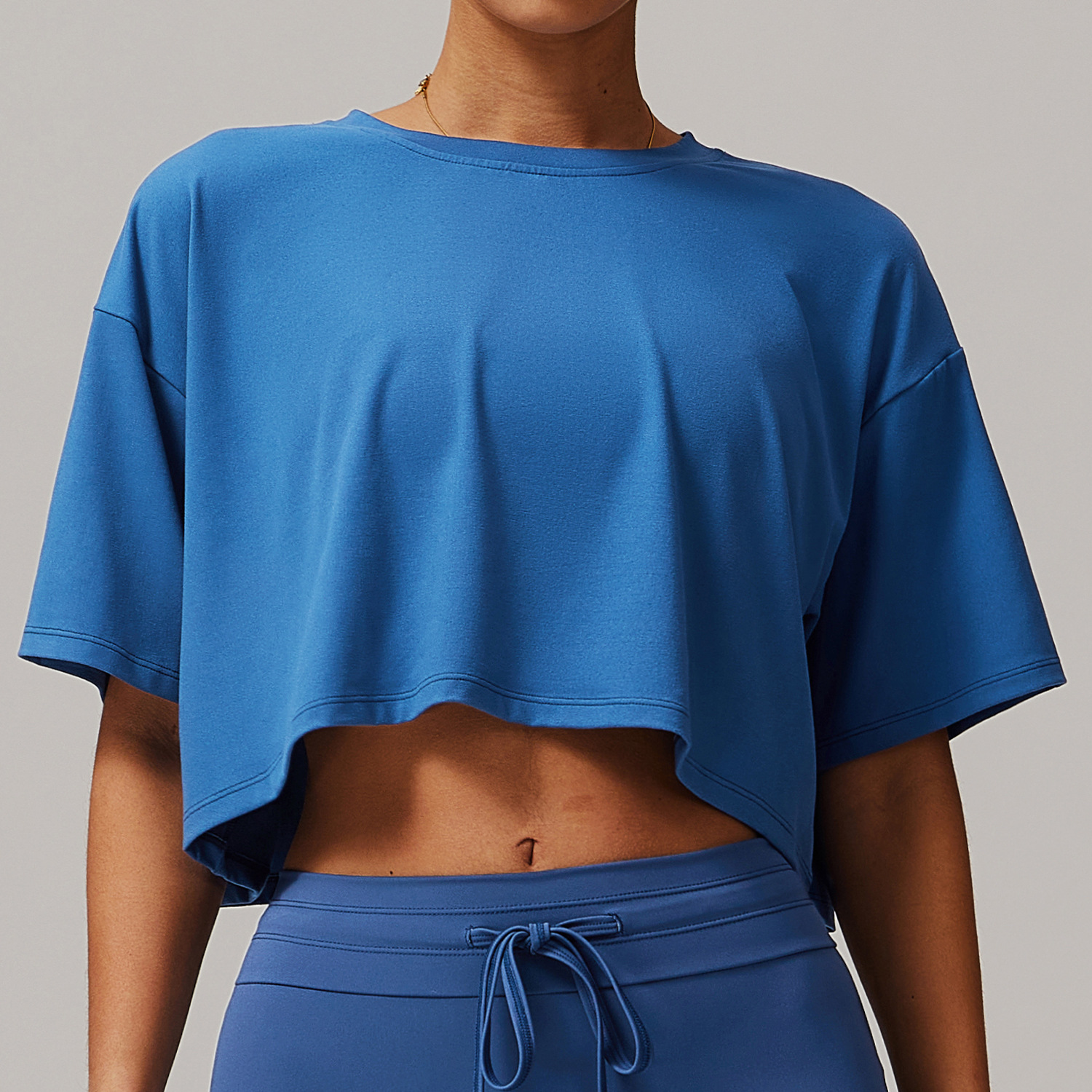 Soft Fabric Off Collar sHORT Sleeves Loose Top 5034