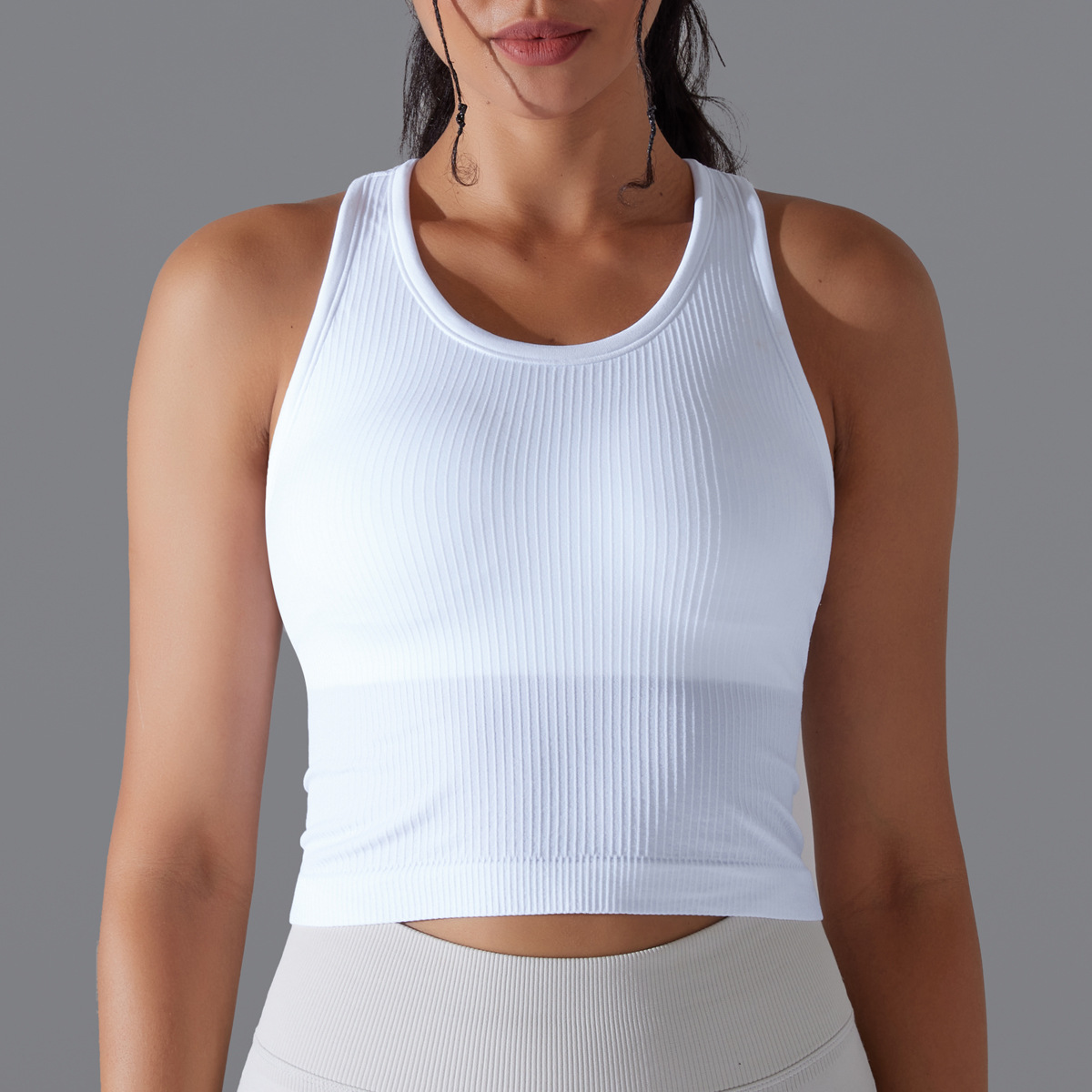 Sleeveless Quick-dry U-neck Tank Top 6633