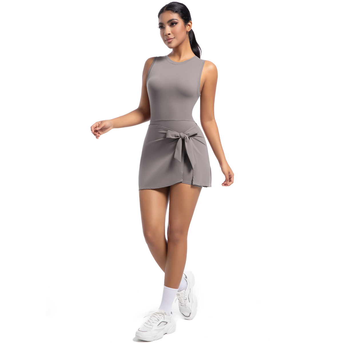 Backless Naked-feeling Yoga Romper Tennis Skirt Fitness Romper  6672