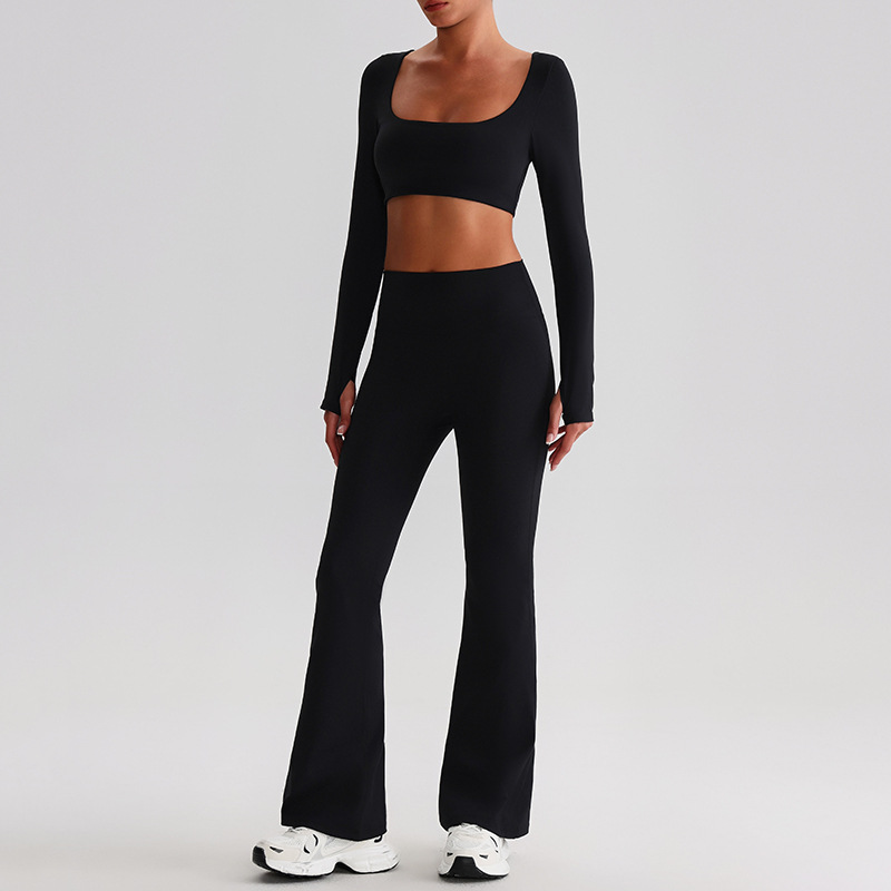 Flare Leggings And Long Sleeves Set SKL-LQ0626