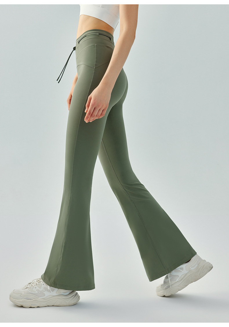 High-Waisted Drawstring Hip-Lifting Yoga Flared Pants DSP577 