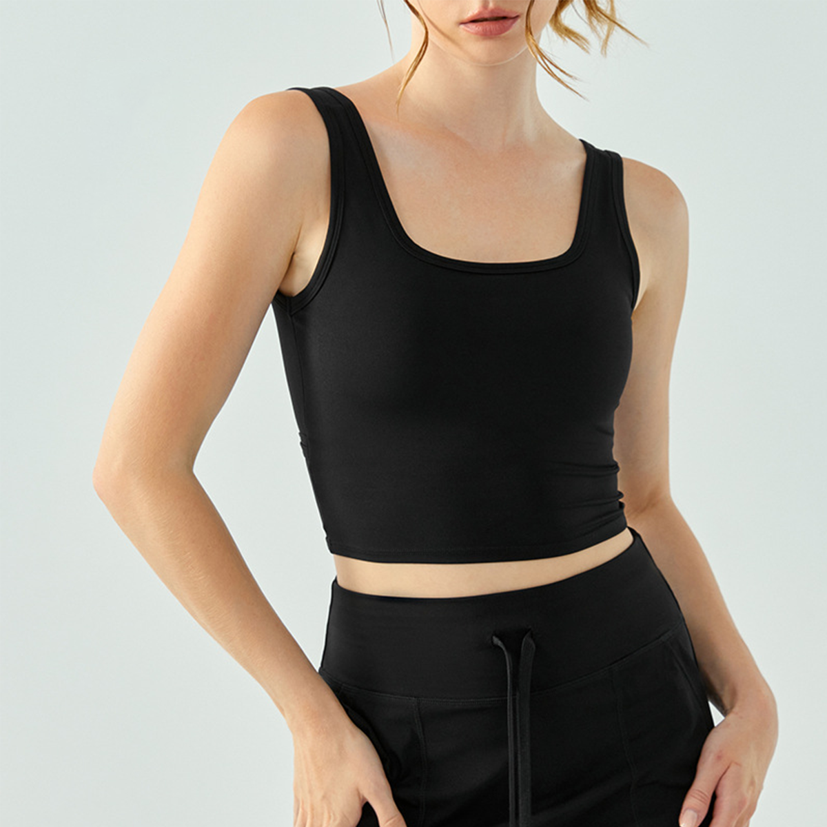 Crossed Racerback Fixed Cups Comfortable Yoga Vest DSG695