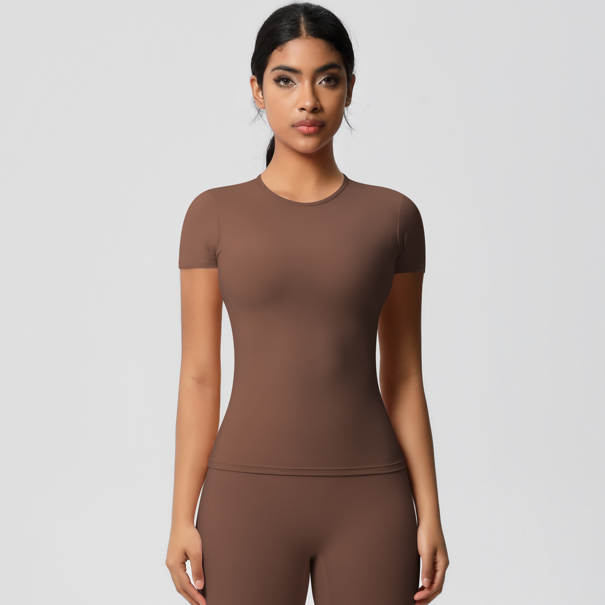Tight-fitting Short-sleeve T-shirt Quick-drying Breathable Yoga Suit 7103