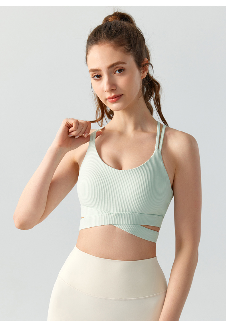 Crisscross Shoulder Straps Medium-Support Integrated Sports Bra  DSG812 