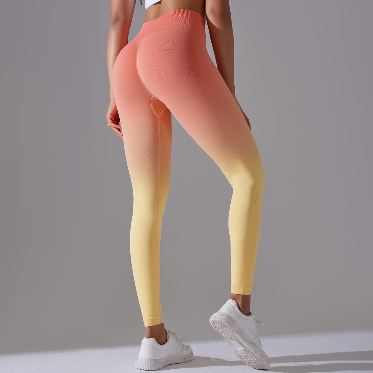 High-waisted Hip-lifting Candy-colored Gradient Yoga Pants 6620