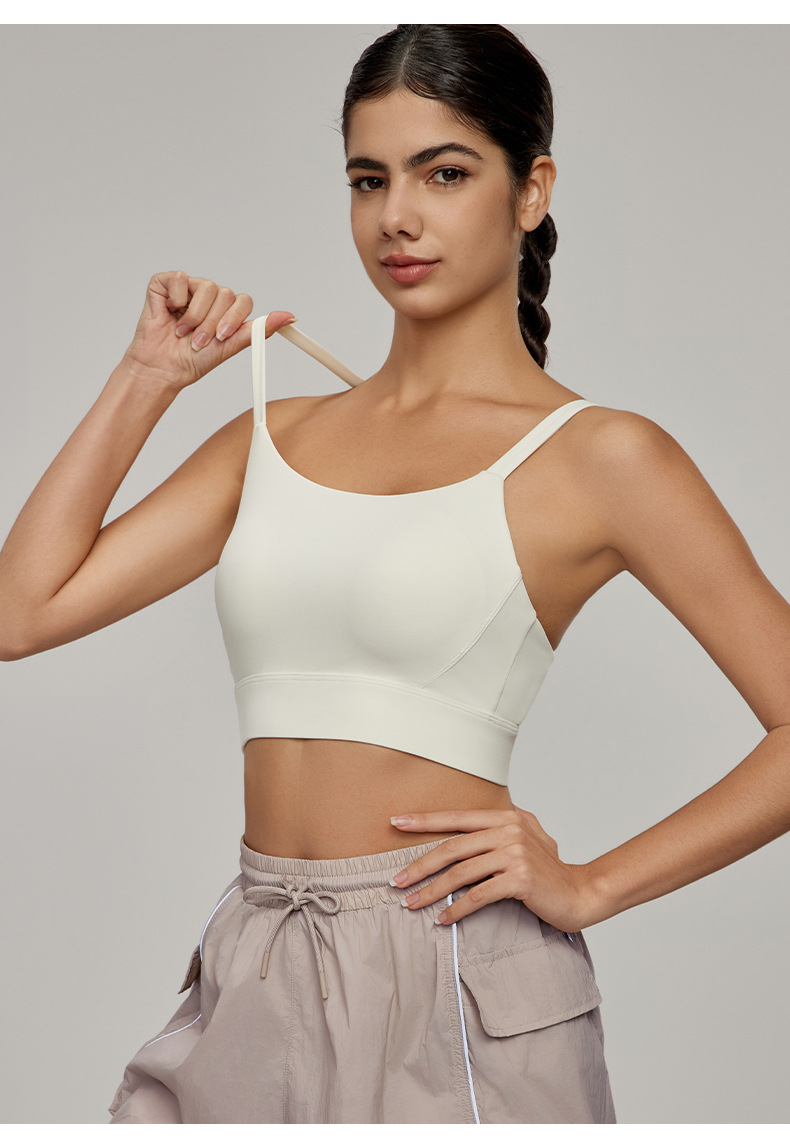 Mesh-Back Crisscross Back Straps Breathable Fitness Bra  DWC115046