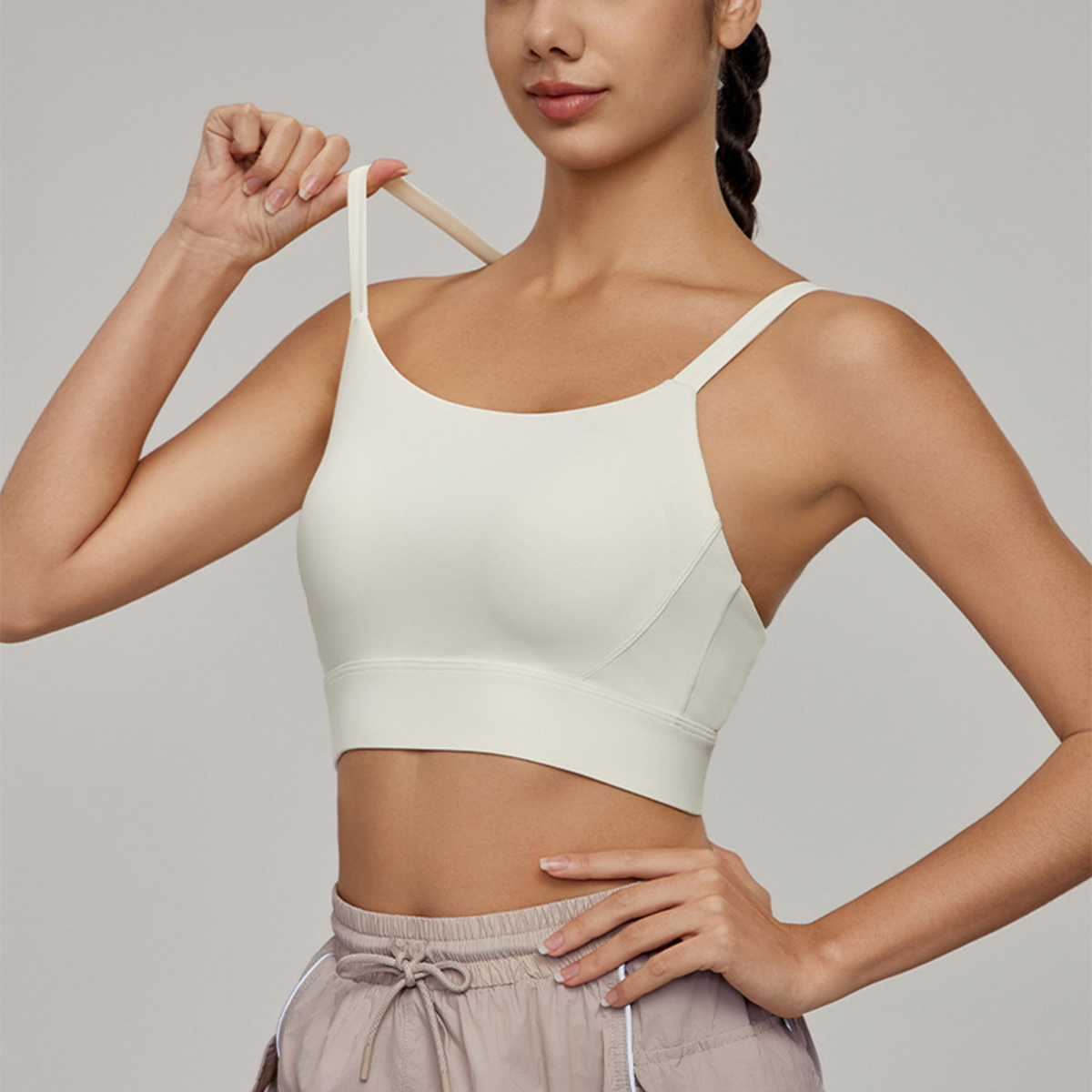 Mesh-Back Crisscross Back Straps Breathable Fitness Bra  DWC115046