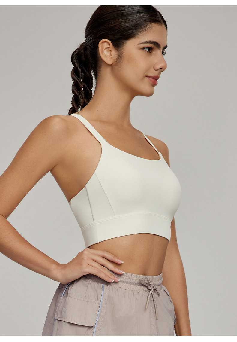Mesh-Back Crisscross Back Straps Breathable Fitness Bra  DWC115046
