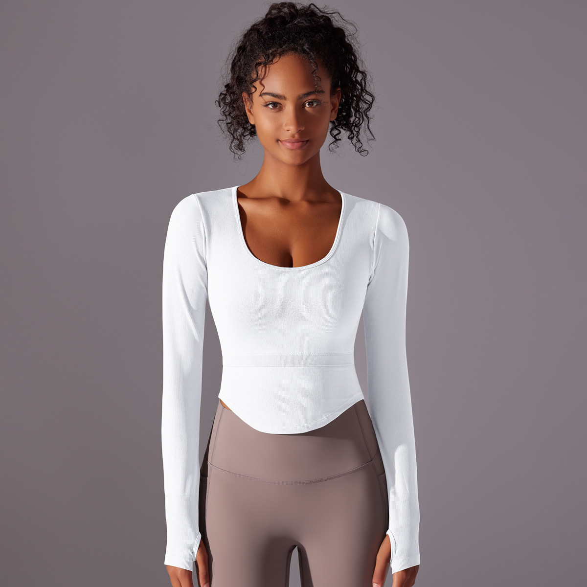 Yoga Suit with Built-in Chest Pads Integrated Cup Fitness Top  6636