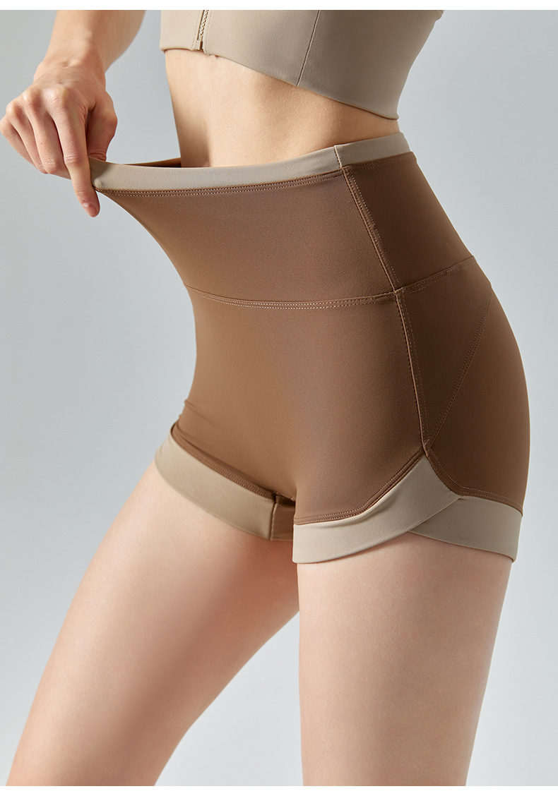 High-Waisted Tummy-Control  Contrast-Color Butt-Lifting Lines Yoga Shorts DSS556 