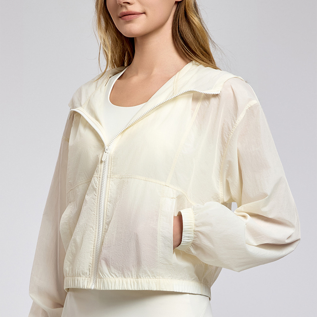 Lightweight Breathable Hooded Yoga Coat DWN115133