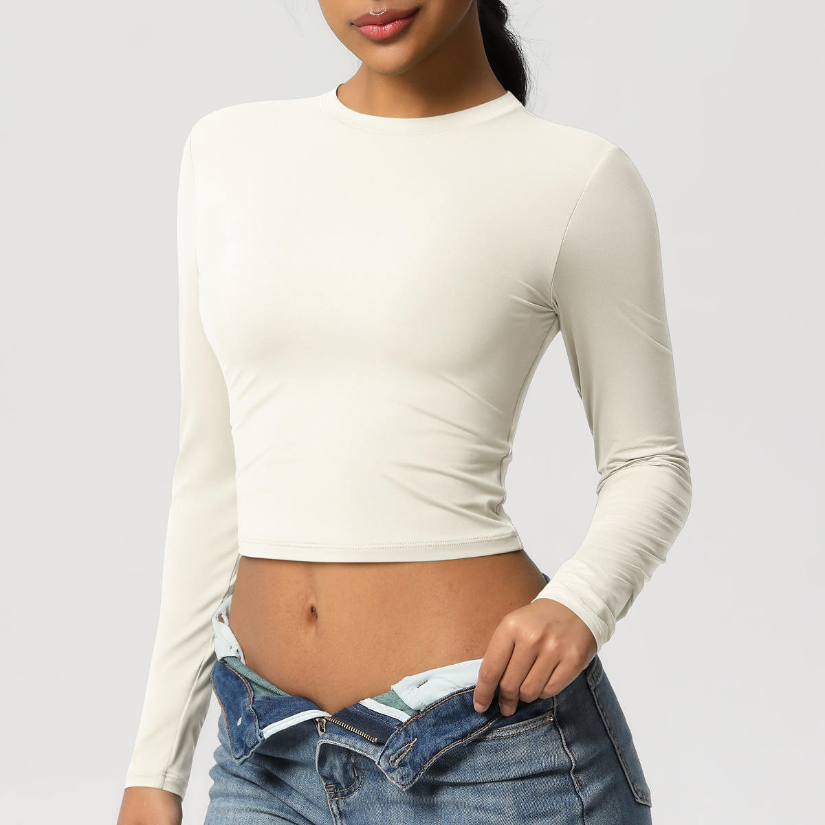 Sports T-shirt Quick-drying Breathable Long-sleeve Yoga Suit 7089