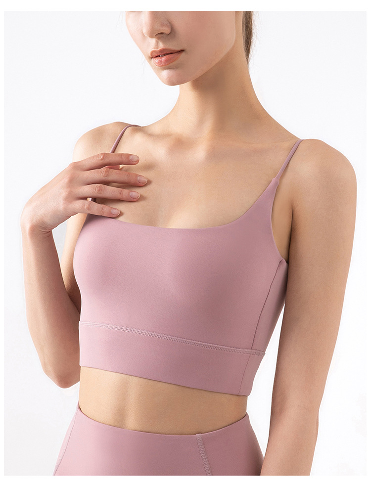  Fine Shoulder Strap with Padded Cups Yoga Sports Bra DS72 