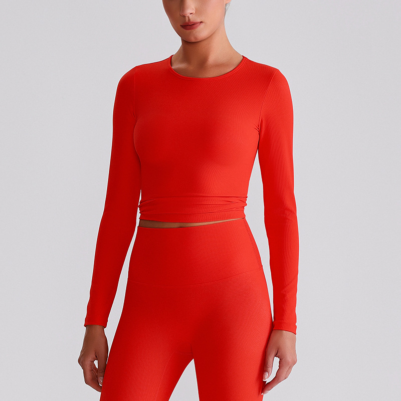 Ribbed Tight Yoga Long Sleeves SKL-LQ6008