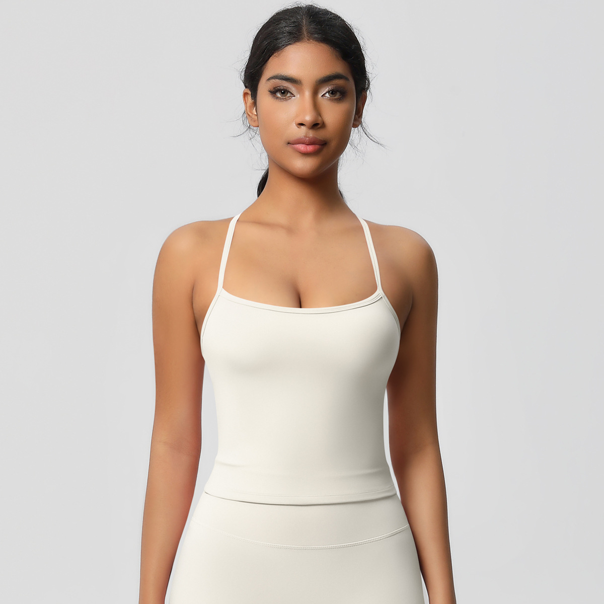 Spaghetti-strap Quick-drying Breathable Tight Top Fitness Sports Vest 7107
