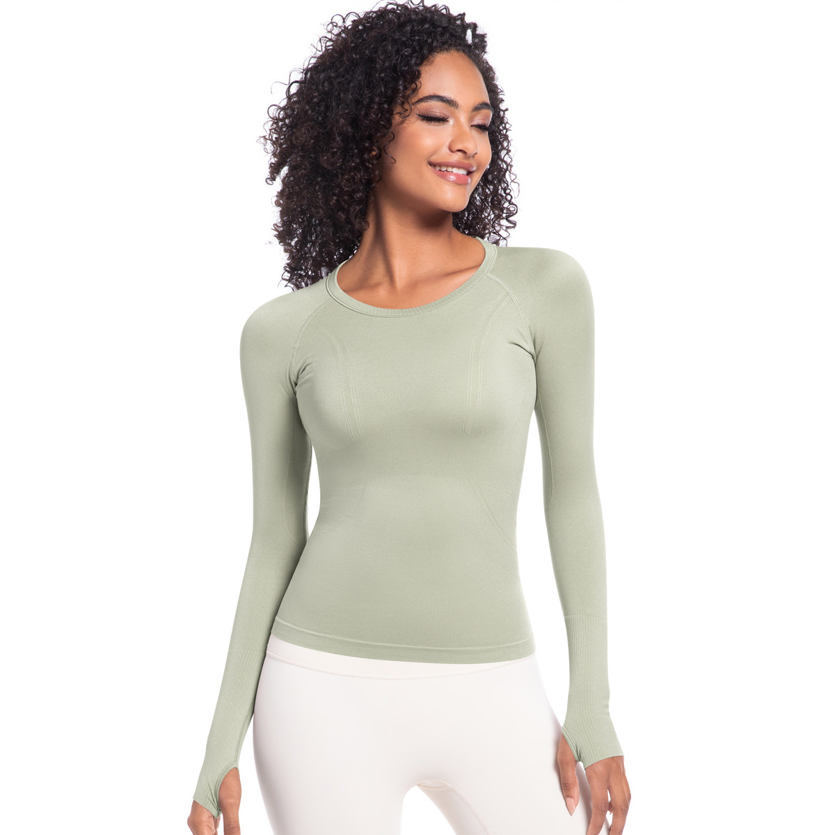 Tight-fitting Long-sleeve Breathable Quick-drying Yoga Top 6680