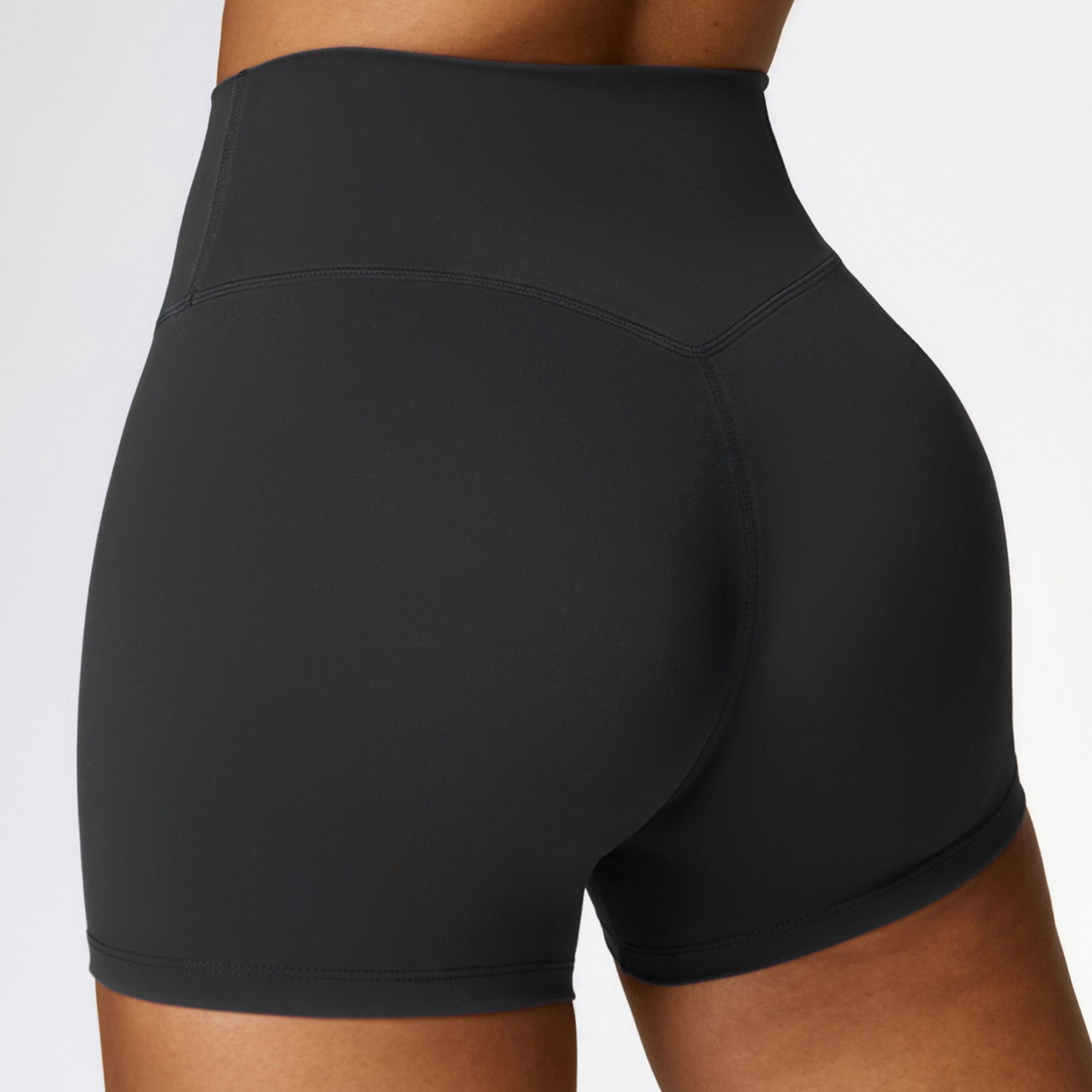 High - Waisted Abdominal - Toning Tight Yoga Shorts 8519