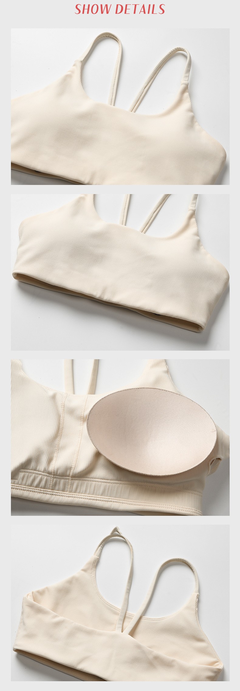 Ribbed Sports Yoga Bra With Pad SKL-LQ6005