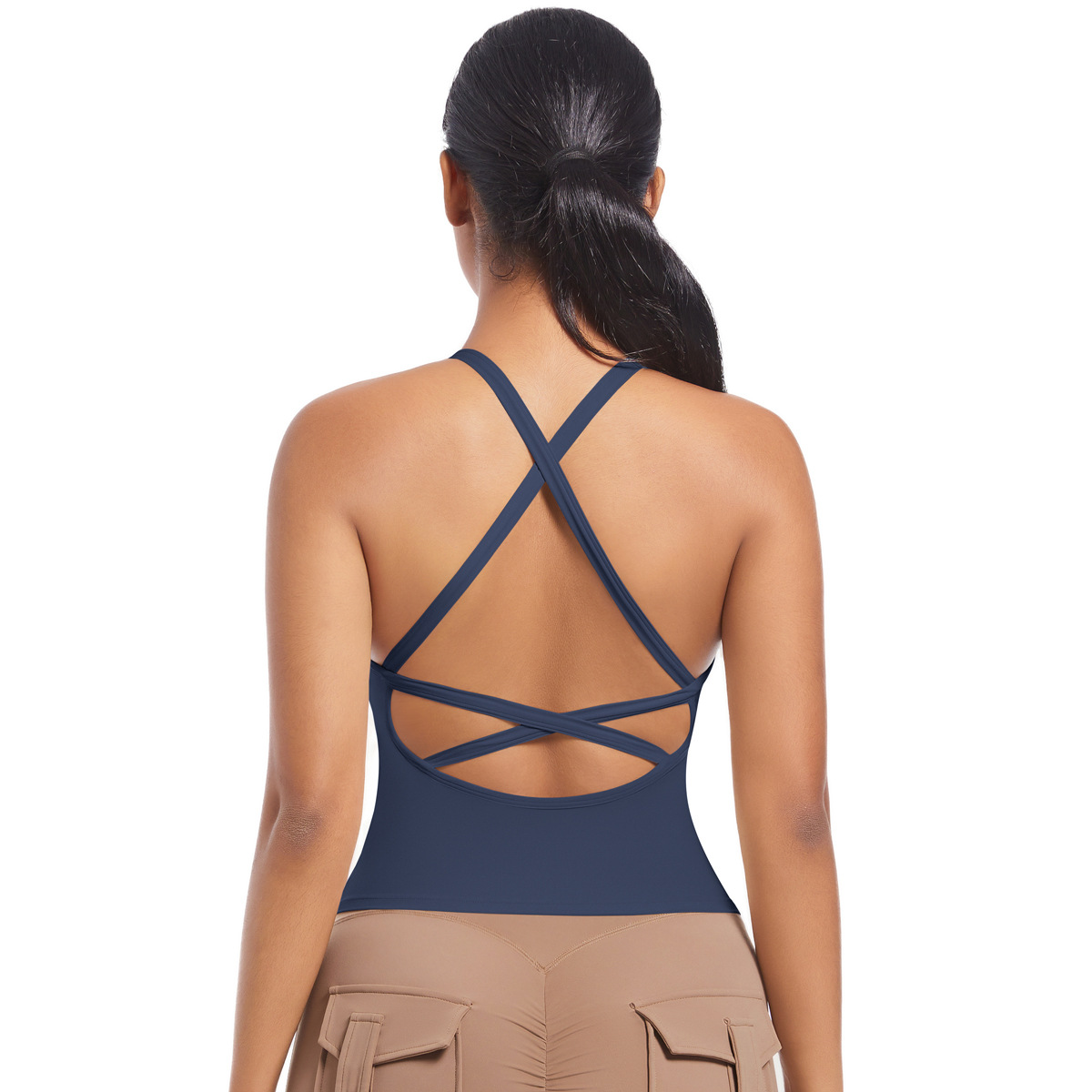 Cross Spaghetti-strap Fitness Vest for Women 7074