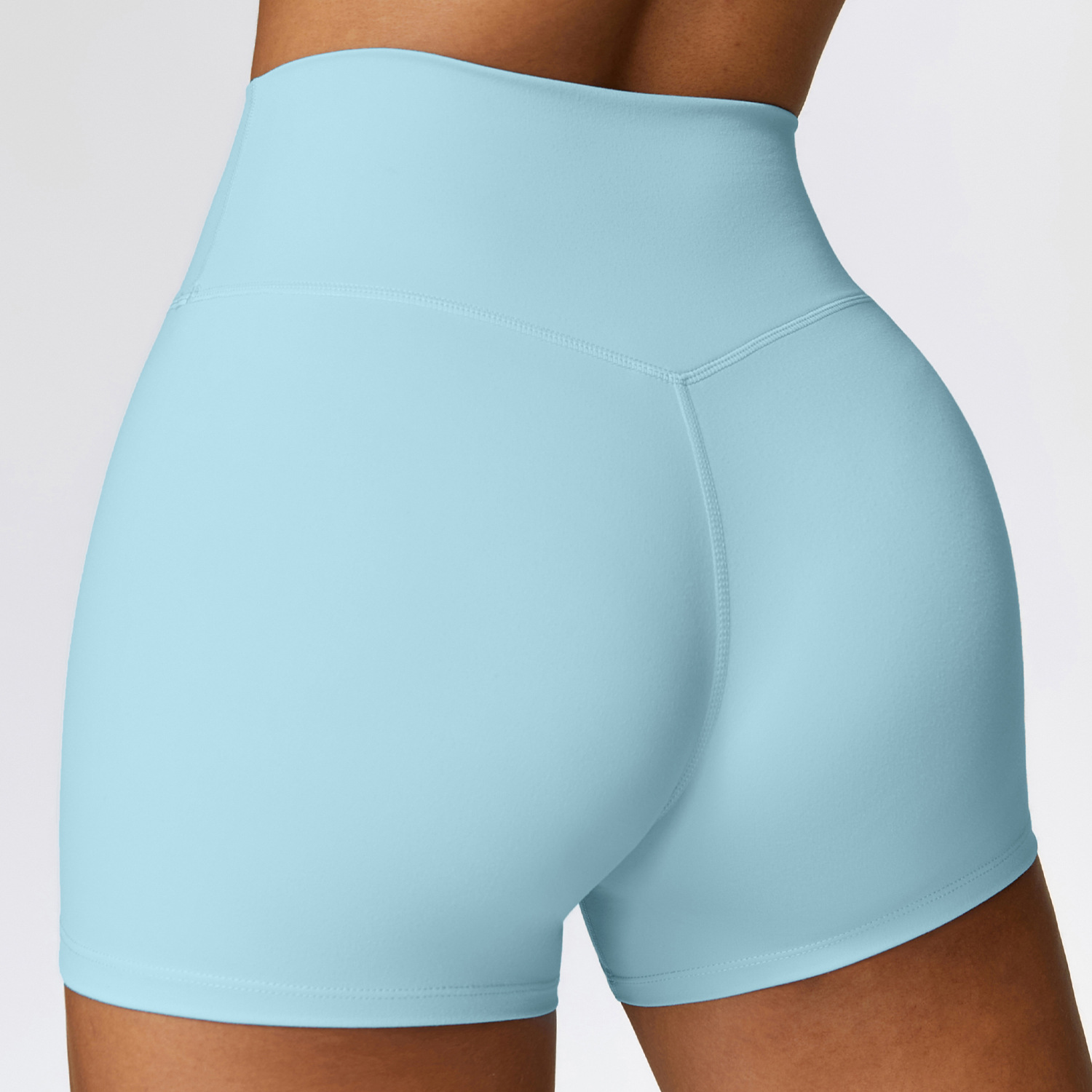 High - Waisted Abdominal - Toning Tight Yoga Shorts 8519