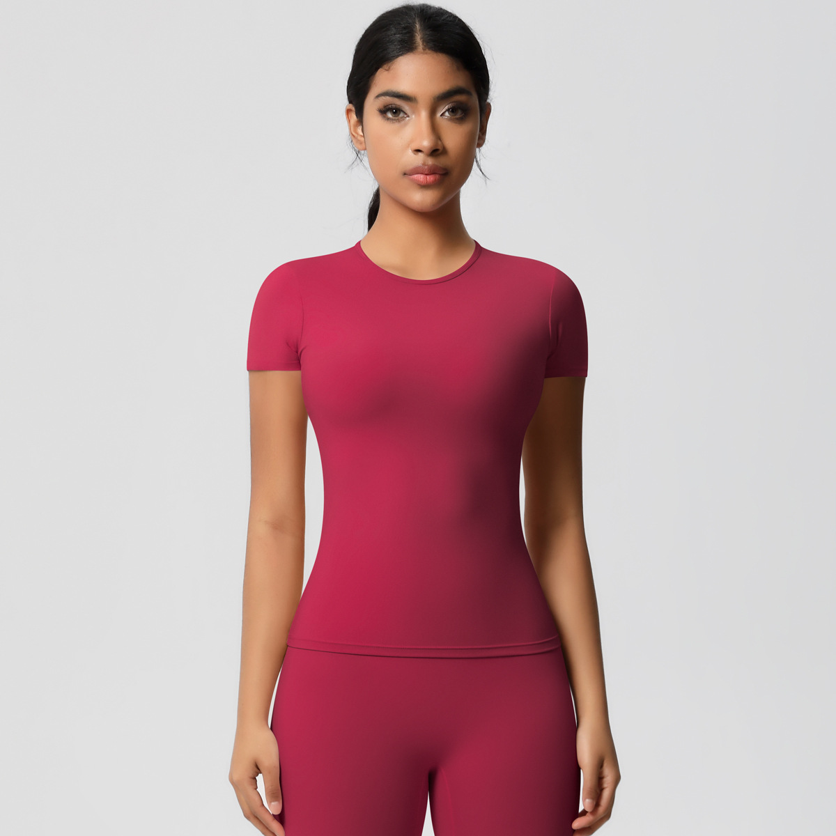 Tight-fitting Short-sleeve T-shirt Quick-drying Breathable Yoga Suit 7103