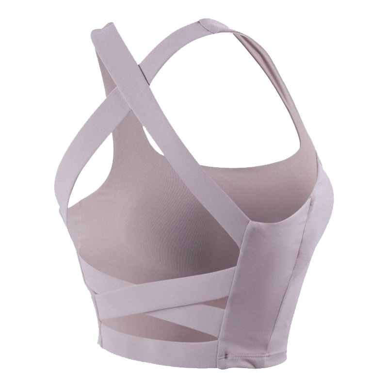  Cross-Back Shockproof Built-in Bra Pads Sports Bra DS03 