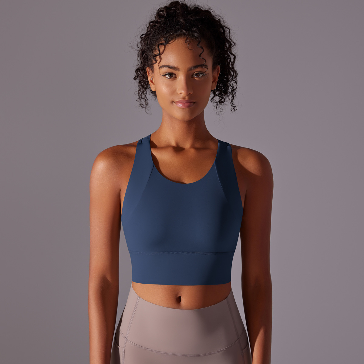 Integrated Yoga Vest with Fixed Bra Cups 7004