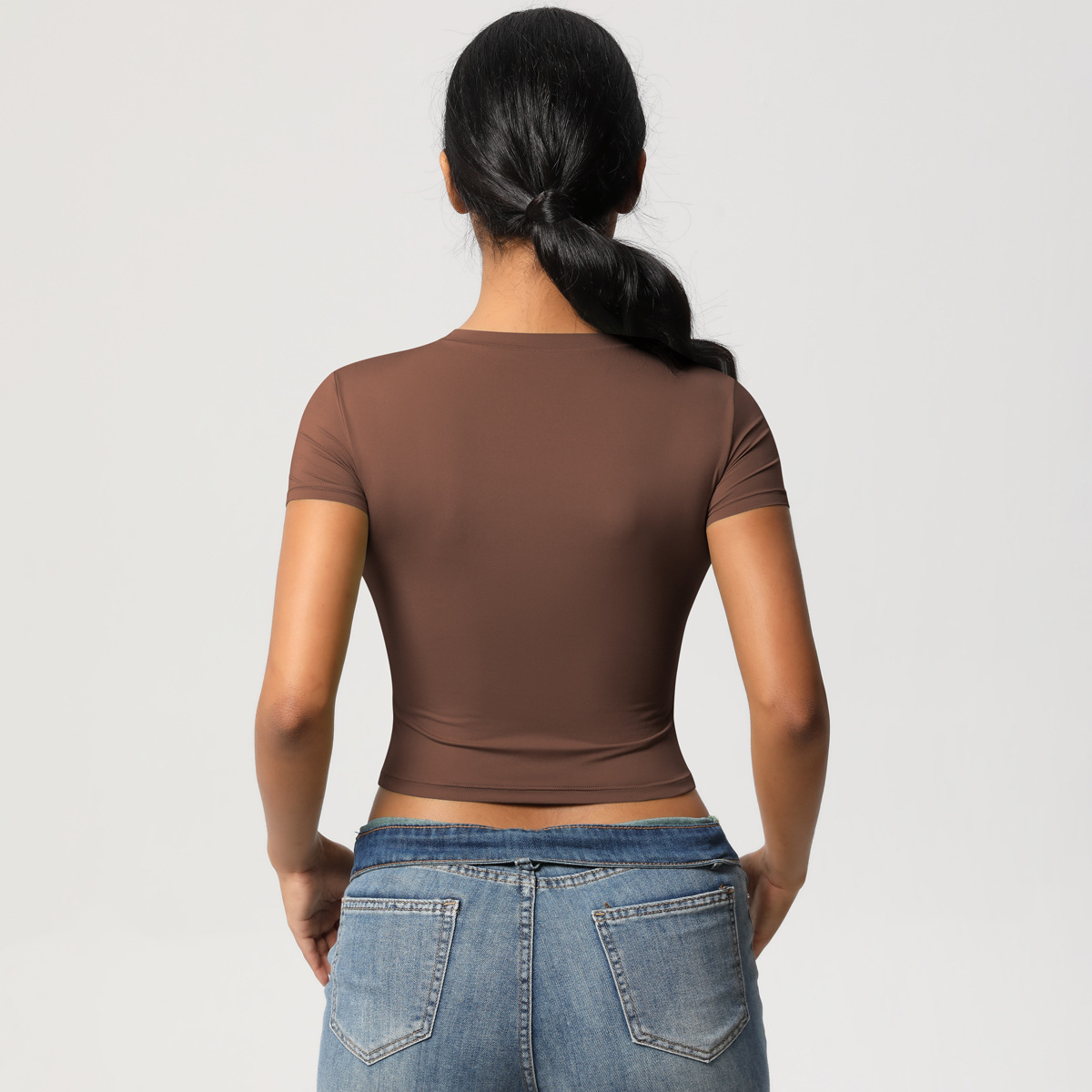 All-match Fitted Short-sleeve Yoga Wear 7088